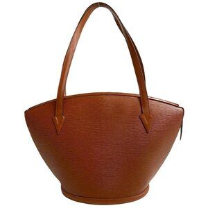 LOUIS VUITTON Vintage Brown Leather Tote Bag